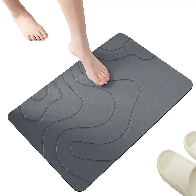 Tapete de banho para banheiro, antiderrapante, absorção de água, secagem rápida