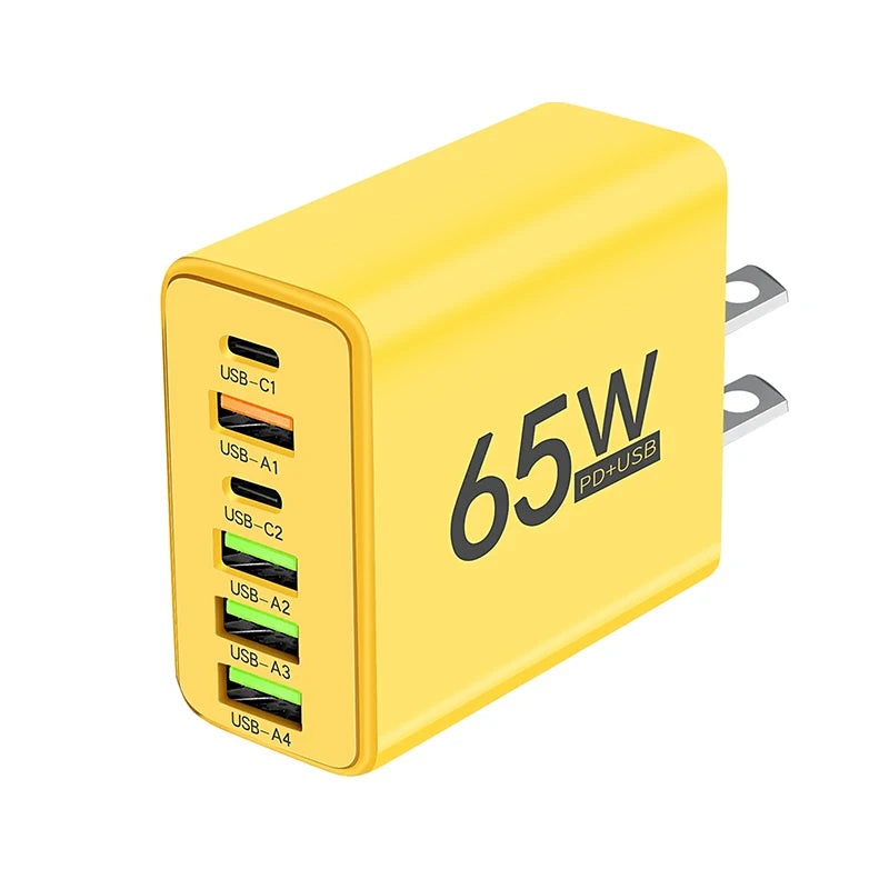 Carregador USB tipo c 6 portas PD