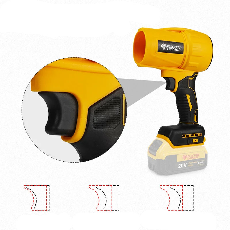 Sopradora elétrica 1500w sem escova turbo, jato 200 m/s, 20v bateria