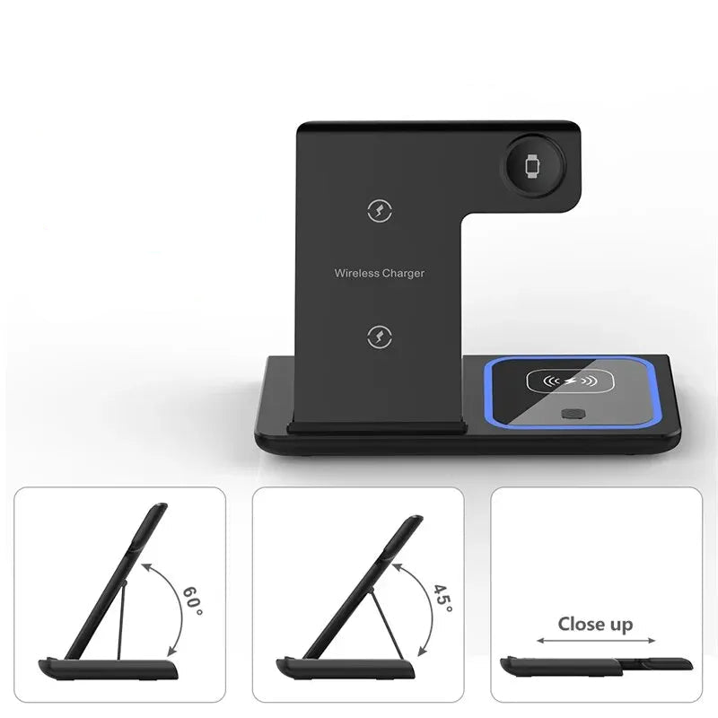 Carregador sem fio dobrável Stand Pad 3 em 1