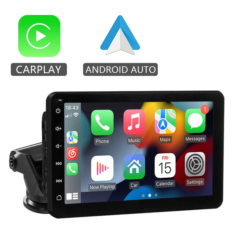 Reprodutor de vídeo multimídia sem fio  7 polegadas rádio do carro carplay e  android auto portátil