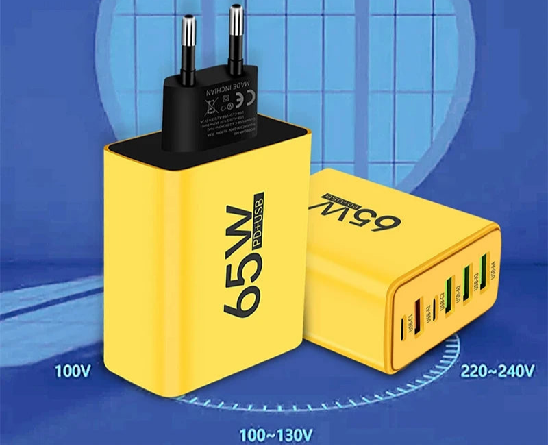 Carregador USB tipo c 6 portas PD