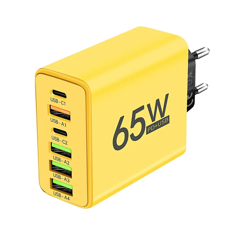 Carregador USB tipo c 6 portas PD