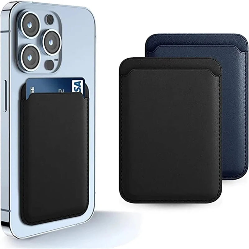 Capa carteira de couro para iphone, cartão com ímã magsafe