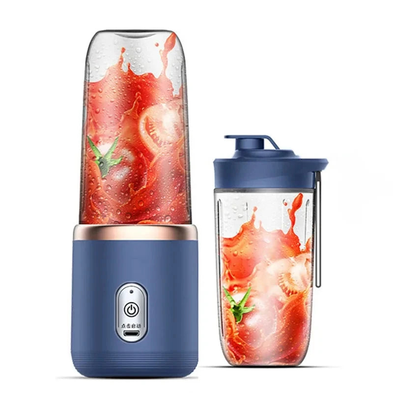 Liquidificadores elétricos portáteis, mini garrafa, casa, usb, 6 lâminas espremedor