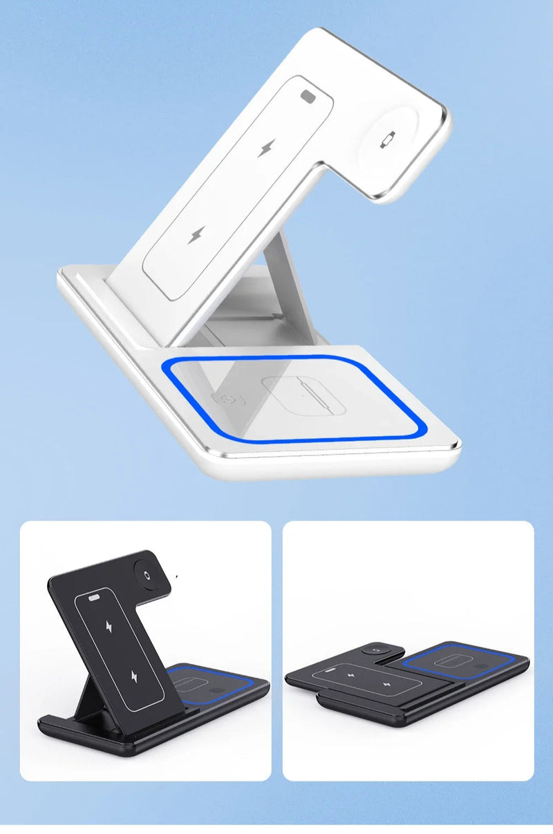 Carregador sem fio dobrável Stand Pad 3 em 1