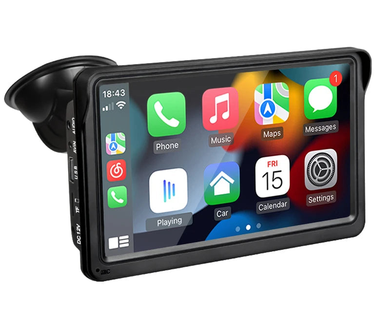Reprodutor de vídeo multimídia sem fio  7 polegadas rádio do carro carplay e  android auto portátil