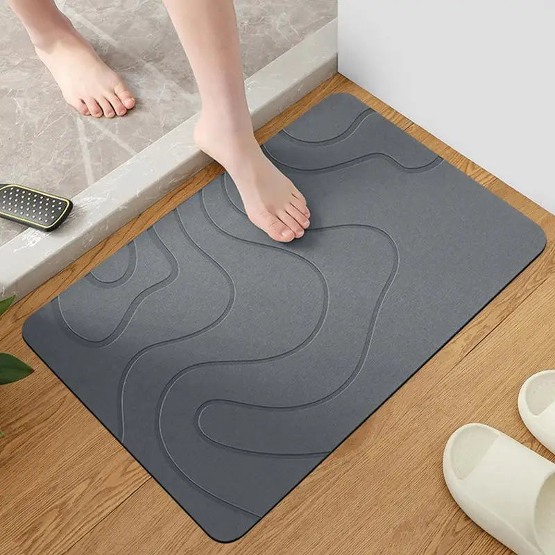 Tapete de banho para banheiro, antiderrapante, absorção de água, secagem rápida