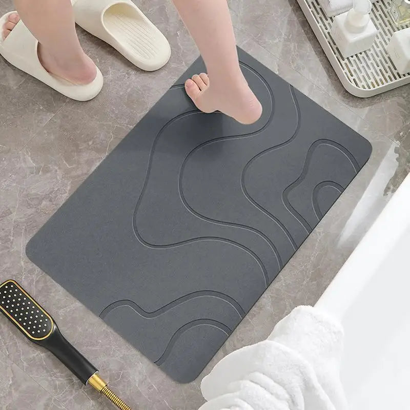 Tapete de banho para banheiro, antiderrapante, absorção de água, secagem rápida