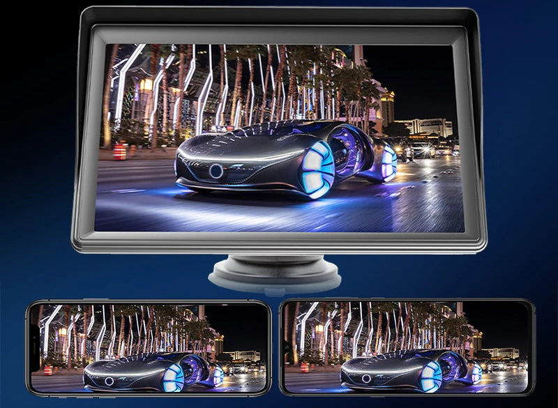 Reprodutor de vídeo multimídia sem fio  7 polegadas rádio do carro carplay e  android auto portátil