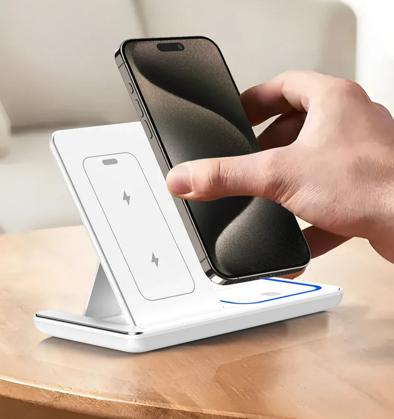 Carregador sem fio dobrável Stand Pad 3 em 1