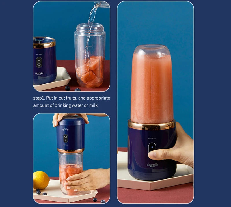 Liquidificadores elétricos portáteis, mini garrafa, casa, usb, 6 lâminas espremedor